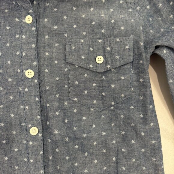 Generation Love Samuel Star-Print Chambray Shirt Size Small - Picture 6 of 8